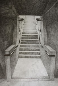 Tom Mole drawing of Snowdon Steps
