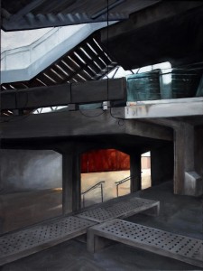 Tom Mole painting of  Southbank London